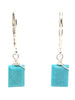 Turquoise Rectangle Earrings Silver