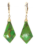 Purple Turquoise Diamond Cut Earrings